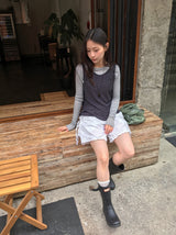 ノヒディ テンセル レイヤード ルーズフィット ロングスリーブTシャツ