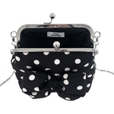 [Black.ver] ミディアムリボンポルカドットフレームバッグ (handmade bag)