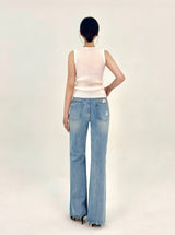 2ND REORDER EMBROIDERED FLARE JEANS code 25101