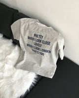 プリットクロッププリント半袖Tシャツ 3C
