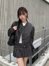 I'm ボタンチェックミニスカート
