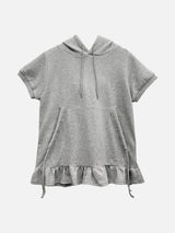 Ribbon shirring pocket frill short-sleeved hood (3c)