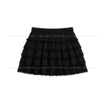 Kivi Lace Frill Tiered Mini Skirt