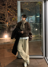  Eden 546 Winter Corduroy Round Tuck Wide Pants