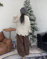 リップビンテージケーブルニット
