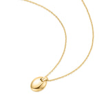 gold oval 14k gold plating + 925 silver necklace N062-03G