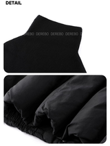 Neck warmer scarf layered half-down jacket
