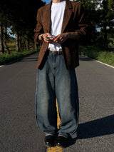 Beldin Pintuck Wide Denim Pants S M L (2 Colors)