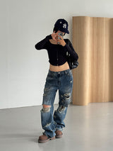DAMAGE DIRTY DENIM