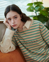 ストライプロゴTシャツ [BEIGE]