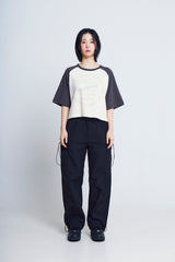 サイクルプリントラグラン ½Tシャツ (charcoal/ivory)