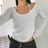 ライルオフホワイトUネックTシャツ