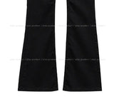 Crow Black Semi-Row Bootcut Pants