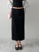 [SET] Pleated Sleeveless Skirt Two-Piece Set