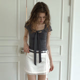 Via latea tie T-shirts (gray)