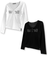 サン&ムーンボタンロングスリーブT_ブラック