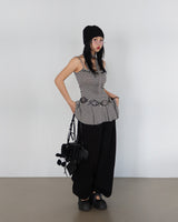 scarf set stripe frill mini-dress