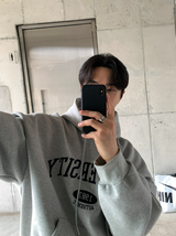  Urban University Embroidery Double Middle Overfit Hoodie