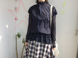 flared check skirt