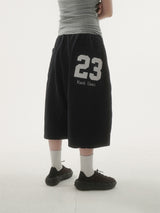 Bold 23embroidery bermuda sweat pants -3C