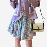 Santa Barbara Violet Floral Skirt