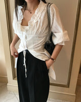 Dohwa Long Off-Shoulder & Strap Long Blouse