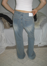  Arc-Damage Distressed Vintage Semi-Bootcut Denim Jeans