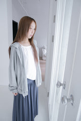 シャーリングネックフードジップアップ(3colors)