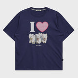 アイラブマルチーズハーフスリーブTシャツ