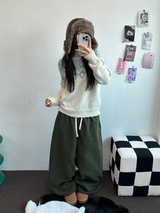 TEDDY FLEECE🤎🐻 S-L🧸3SIZE LONG WIDE HEATER PANTS 🤎💙💚3COLOR
