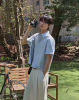 Aaron Summer Basic Half Crop Shirt