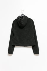 neck 3 Button fluffy hood zip-up(3colors)