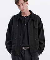 CANVAS COTTON WORK JACKET_BLACK