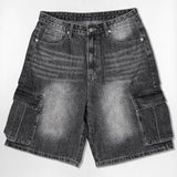 Basic Washing Bermuda Cargo Denim Pants - 3COLOR