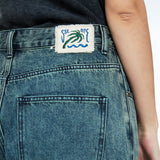 デイリーボーイワイドデニムパンツ ターコイズ