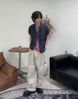 Lupen pintuck wide cotton pants