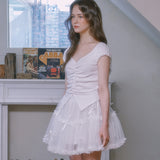リボンカンカンレーススカート - ホワイト
