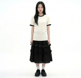 エッセンシャルスタンダード半袖リンガーTシャツ クリーム