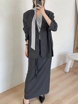 Dawson Slit Collarless Over Fit Jacket