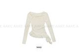 FRILL DROP OFF-SHOULDER TOP