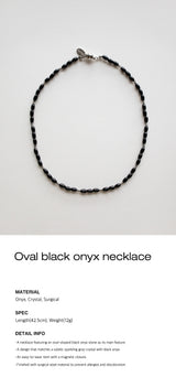 Oval black onyx necklace