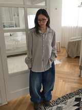 [unisex] シルミチェック長袖シャツ