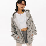 BN Heart Pattern Hood zip-up [2Color]