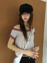 Las Lace Off-shoulder T-shirt (3color)