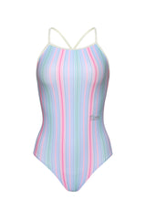 [Milky Stripes_blue cloud] One Piece Swimsuit