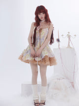 ROSE ISLAND シフォン ギャザー Aライン スリップドレス