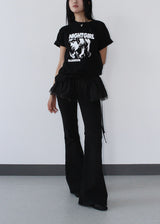 HIP SHIRRING BOOTS CUT PANTS