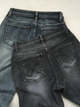 Wash-raw bootcut denim