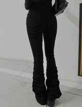 Long leg shirring silhouette pants