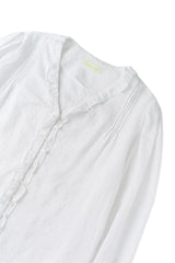 Ruffle shirring blouse_ivory